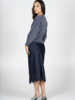 Sandra Satin Lace Trim Skirt | Navy