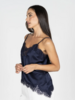 Satin Lace Cami | Navy
