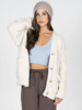 Mixed Yarn Relaxed Fit Cardigan | Ivory