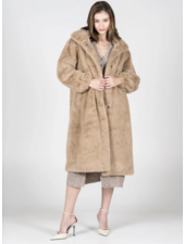 Adeline Faux Fur Long Coat | Camel
