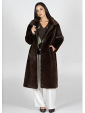 Reversible Long Fur Jacket | Espresso