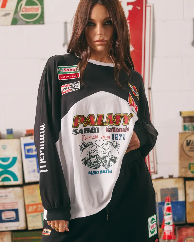 Sabbi Long Sleeve Mermaid Racing Tee | Black