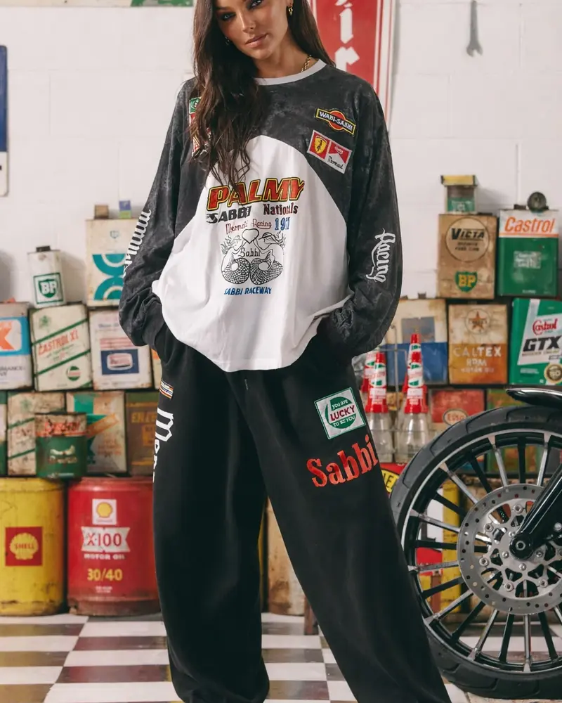 Sabbi Long Sleeve Mermaid Racing Tee | Black