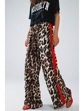 Q2 Wild Side Leopard Pants | Red Stripe