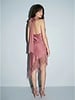 Hannah Satin Asymmetrical Fringe Halter Dress