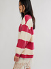 Free People Classic Striped Oversized Crewneck | Cherry