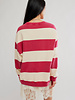 Free People Classic Striped Oversized Crewneck | Cherry