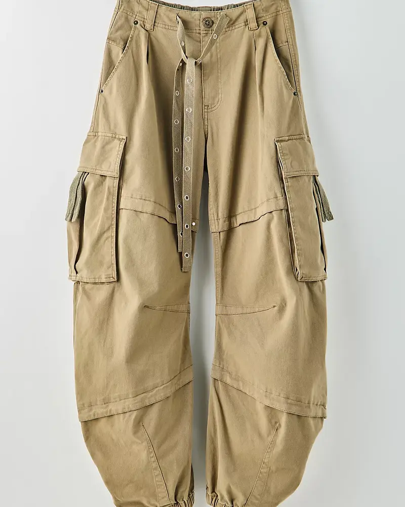 Free People Reef Curved Twill Cargo Pants | Aloe