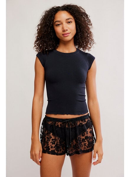 Free People So Soft Seamless Baby Tee | Black