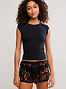 Free People So Soft Seamless Baby Tee | Black