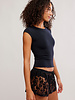 Free People So Soft Seamless Baby Tee | Black