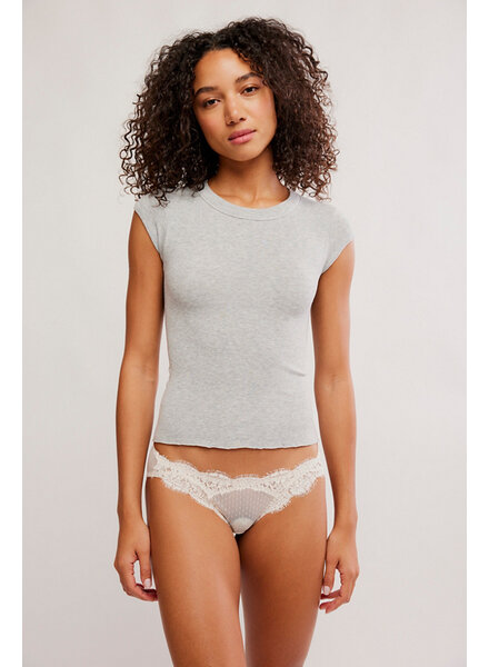 Free People So Soft Seamless Baby Tee | Grey