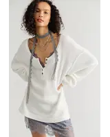 Free People Montreal Oversized Thermal Henley | Ivory
