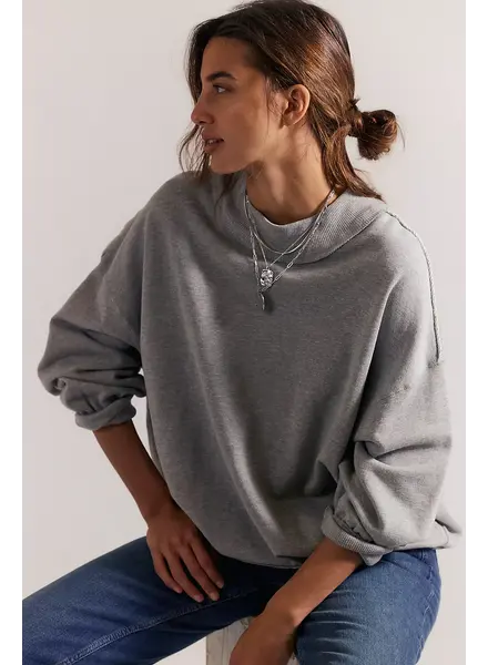 Free People Palm Springs Pullover | Heather Grey