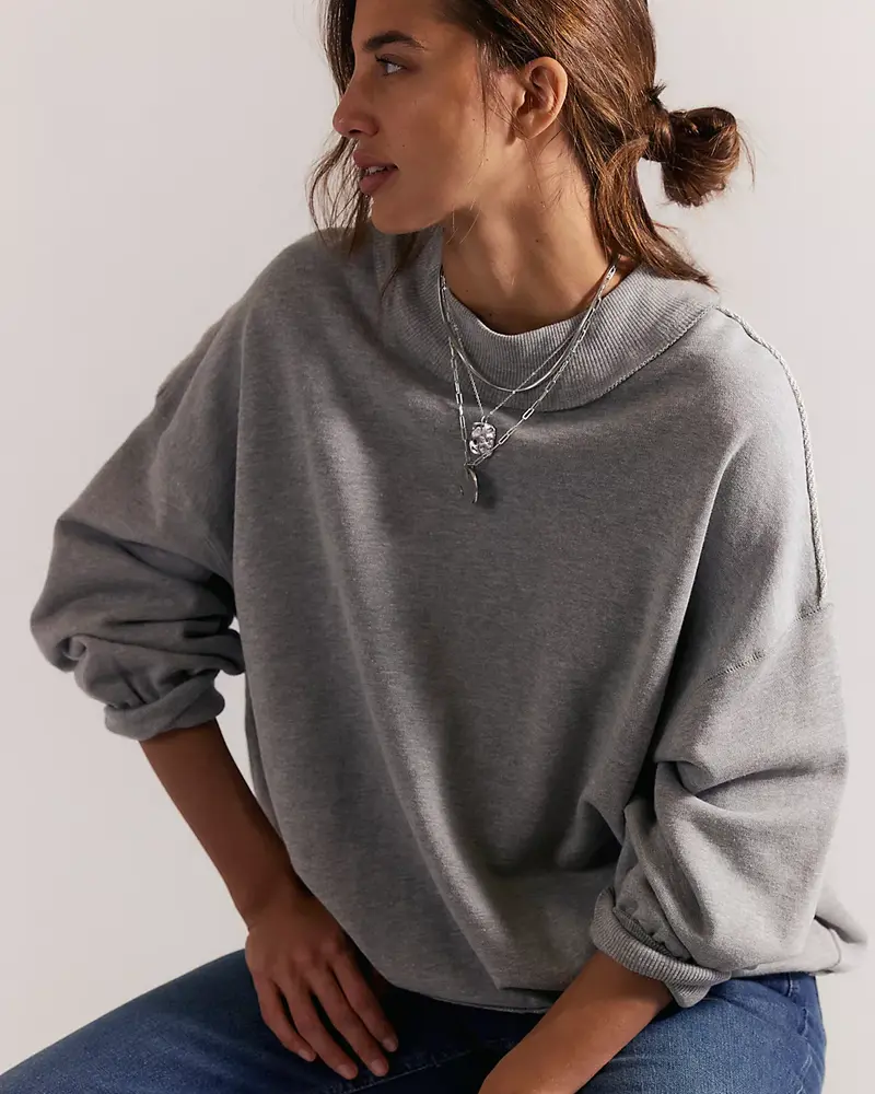 Free People Palm Springs Pullover | Heather Grey