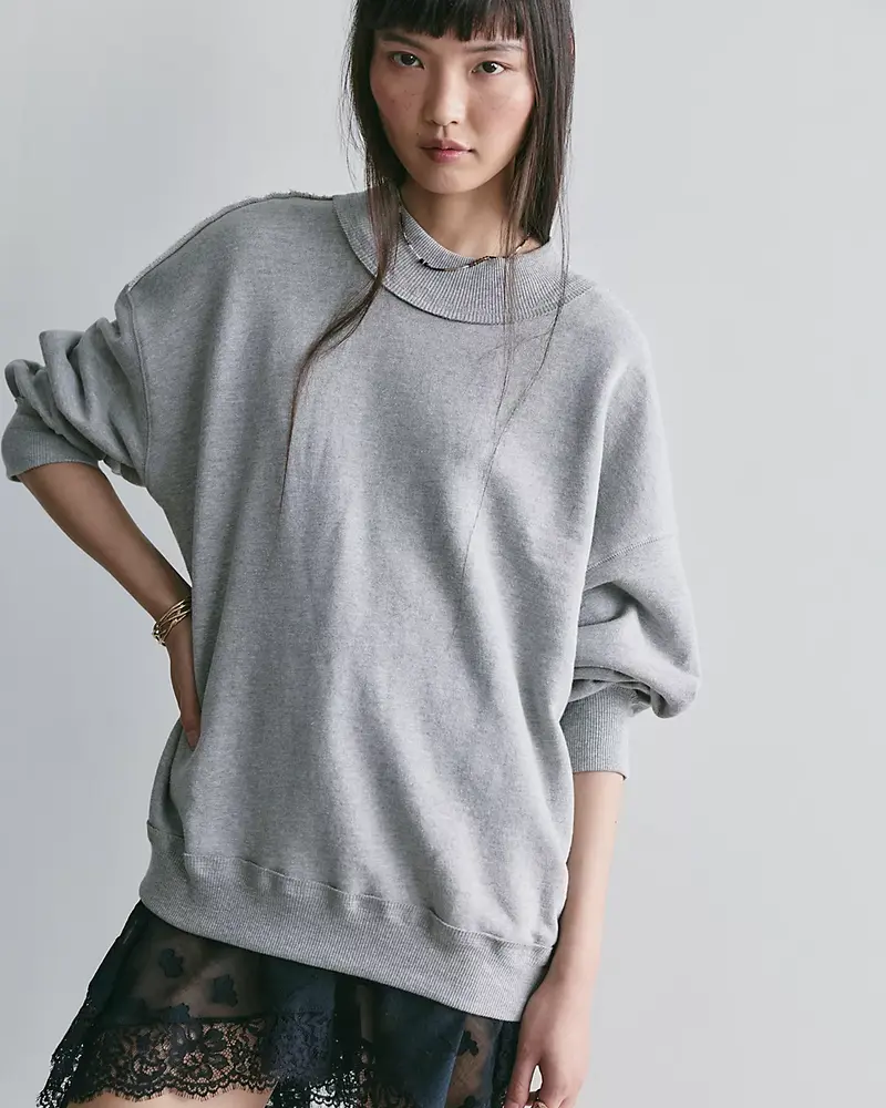 Free People Palm Springs Pullover | Heather Grey