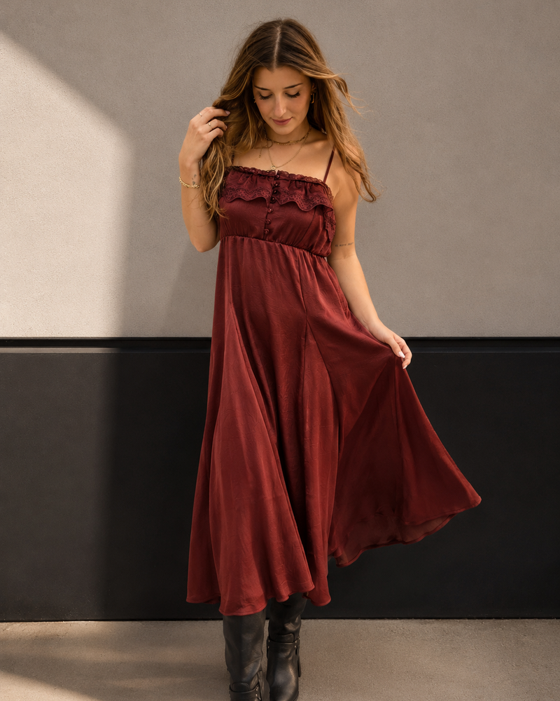 Kara Lace Trim Dress