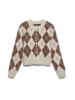 Vero Moda Halo Argyle Cardigan | Cocoa