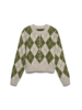 Vero Moda Halo Argyle Cardigan | Green