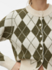Vero Moda Halo Argyle Cardigan | Green