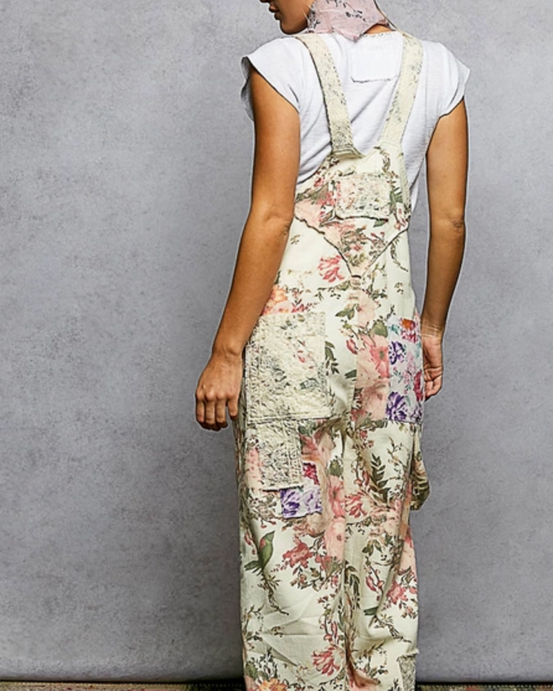 Lorrie Printed Lace Patch Overall