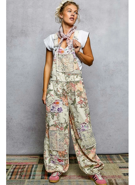 Lorrie Printed Lace Patch Overall