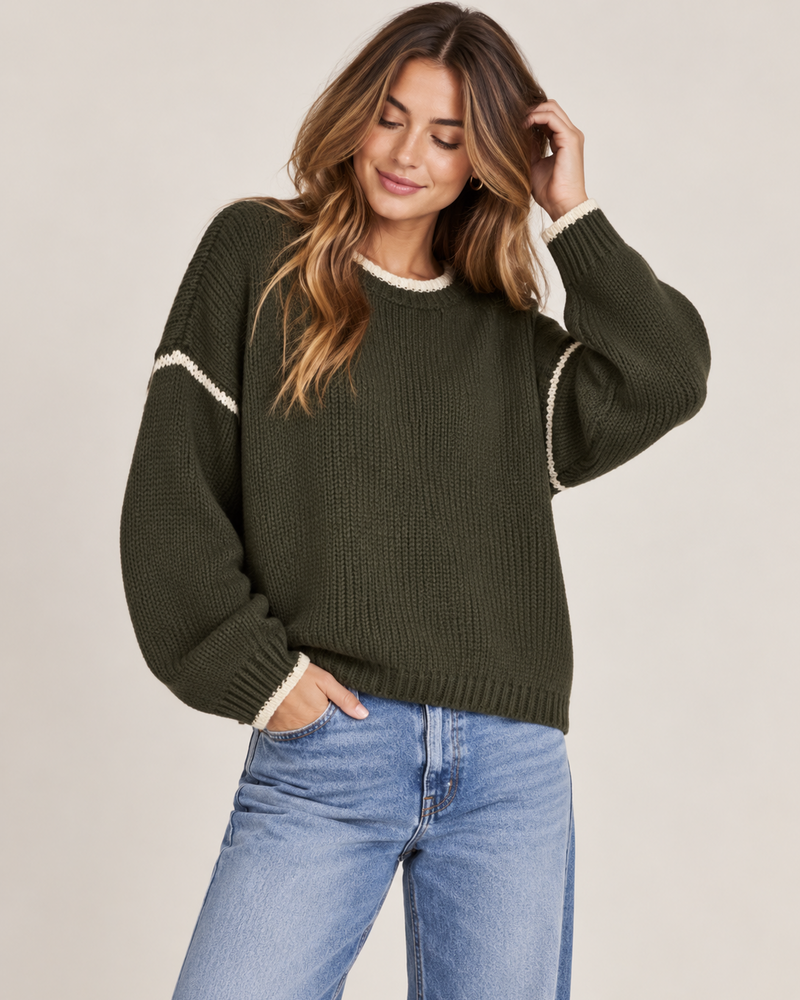 Vero Moda Margot Stitch Pullover | Green
