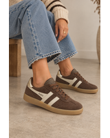 GOLA Viper Leather Sneakers | Dark Brown/Bone/Gold