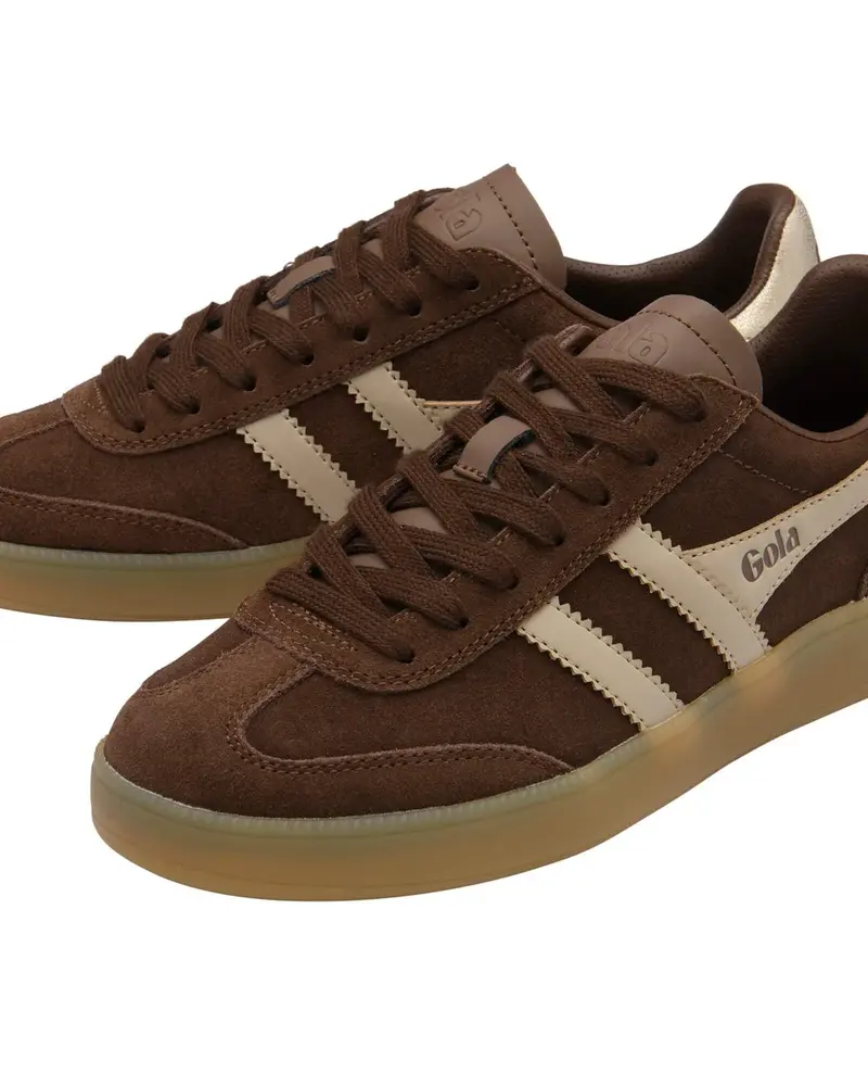 GOLA Viper Leather Sneakers | Dark Brown/Bone/Gold