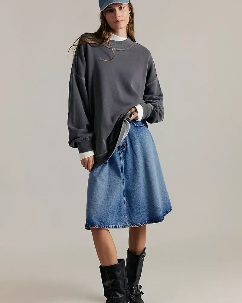 Free People Palm Springs Pullover | Washed Black