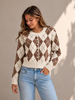Vero Moda Halo Argyle Cardigan | Cocoa