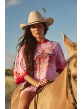 Sabbi The Flaming Cowboy Tee | Pink