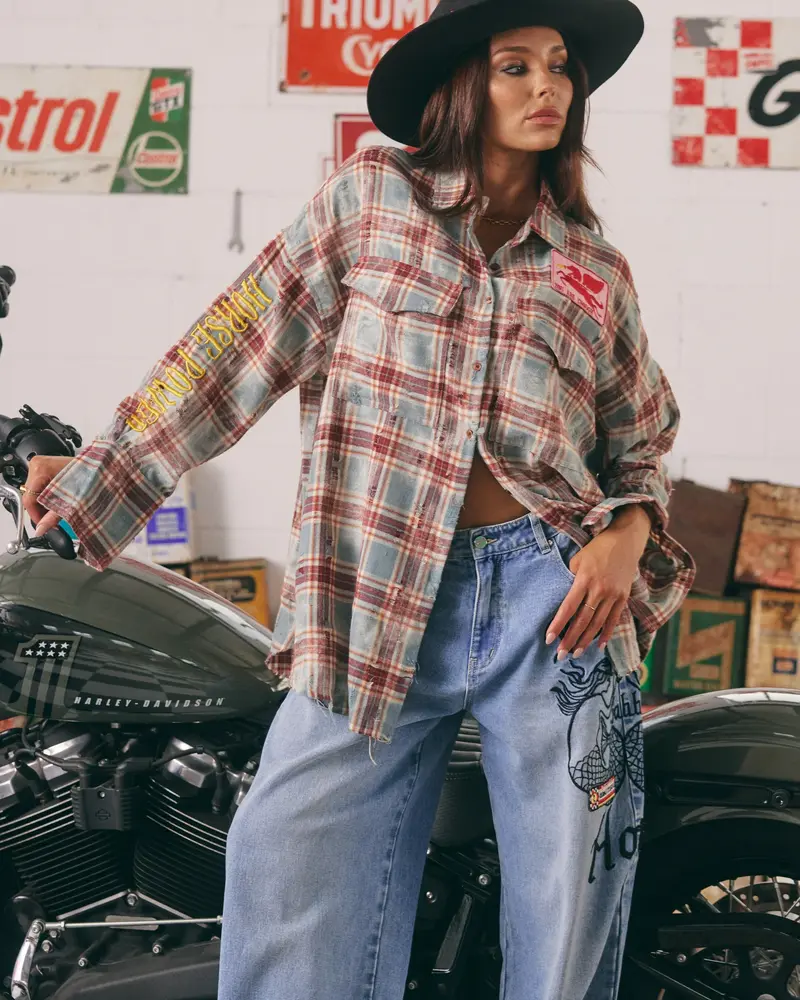 Sabbi Horse Power Flannel Shirt | Burgundy