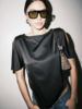 Carlie Asymmetric Scarf Hem Blouse | Black