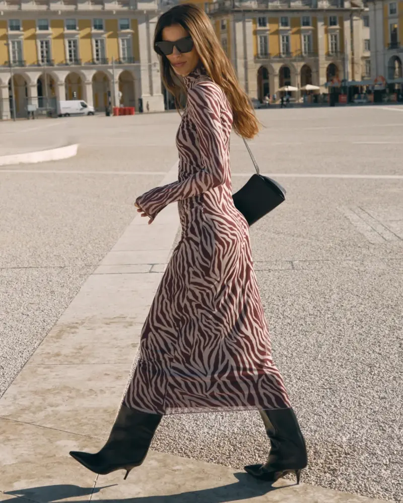 Z Supply Sevilla Zebra Mesh Midi Dress