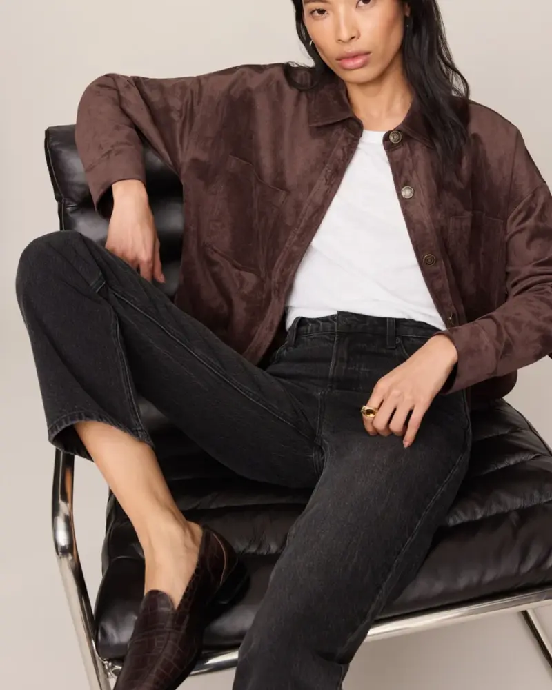 Z Supply All Day Cropped Suede Jacket