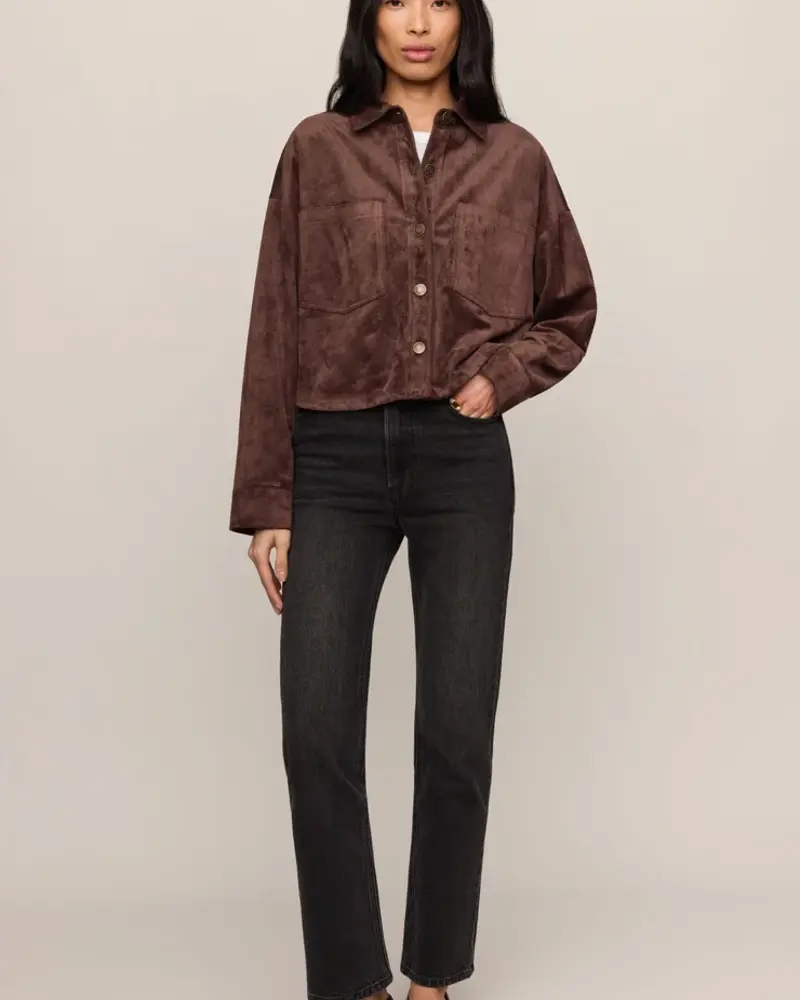 Z Supply All Day Cropped Suede Jacket