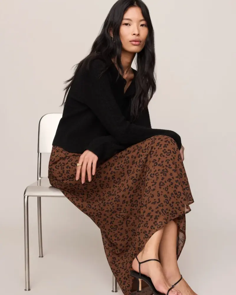 Z Supply Europa Leopard Maxi Skirt