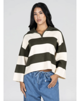 Estelle Rugby Zip Sweater | Olive