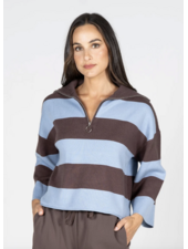 Estelle Rugby Zip Sweater | Blue
