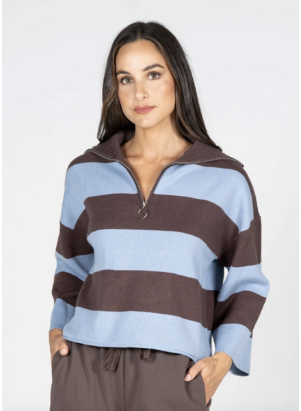 Estelle Rugby Zip Sweater | Blue