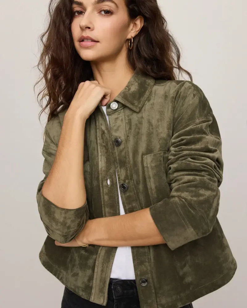 Z Supply All Day Cropped Suede Jacket