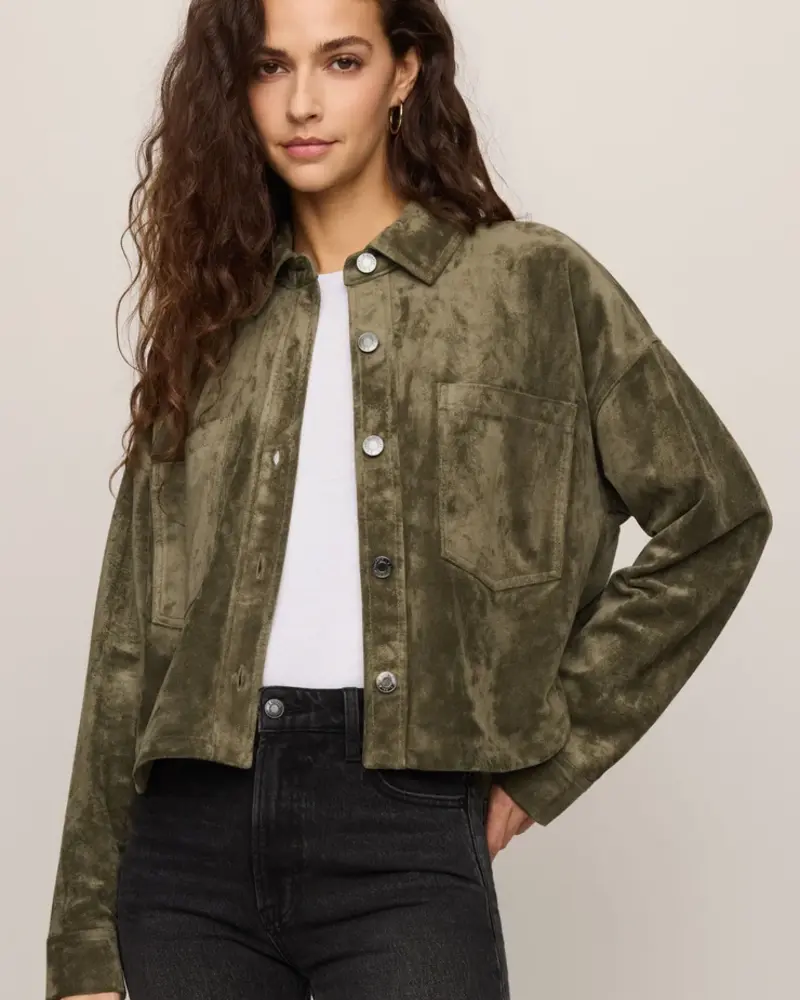 Z Supply All Day Cropped Suede Jacket
