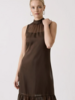 Ariel High Neck Maxi Dress | Brown