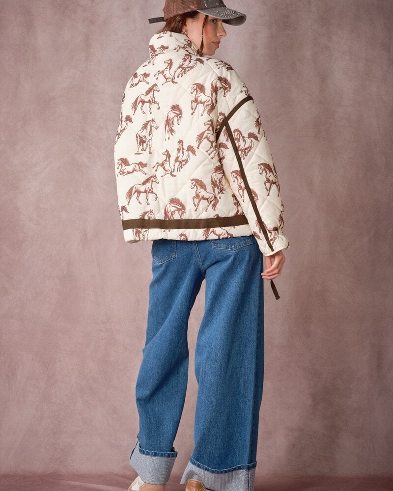 Toni Horse Print Quilted Jacket