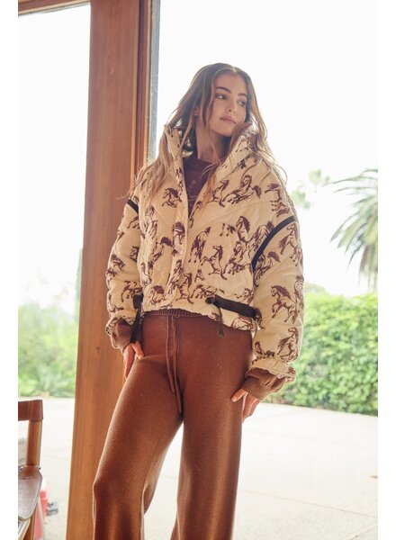 Toni Horse Print Quilted Jacket