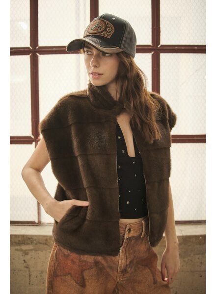 Fonda Faux Fur Reversible Quilted Vest