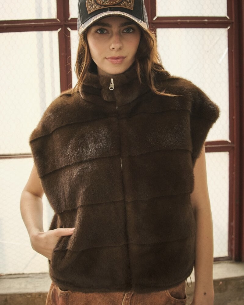 Fonda Faux Fur Reversible Quilted Vest