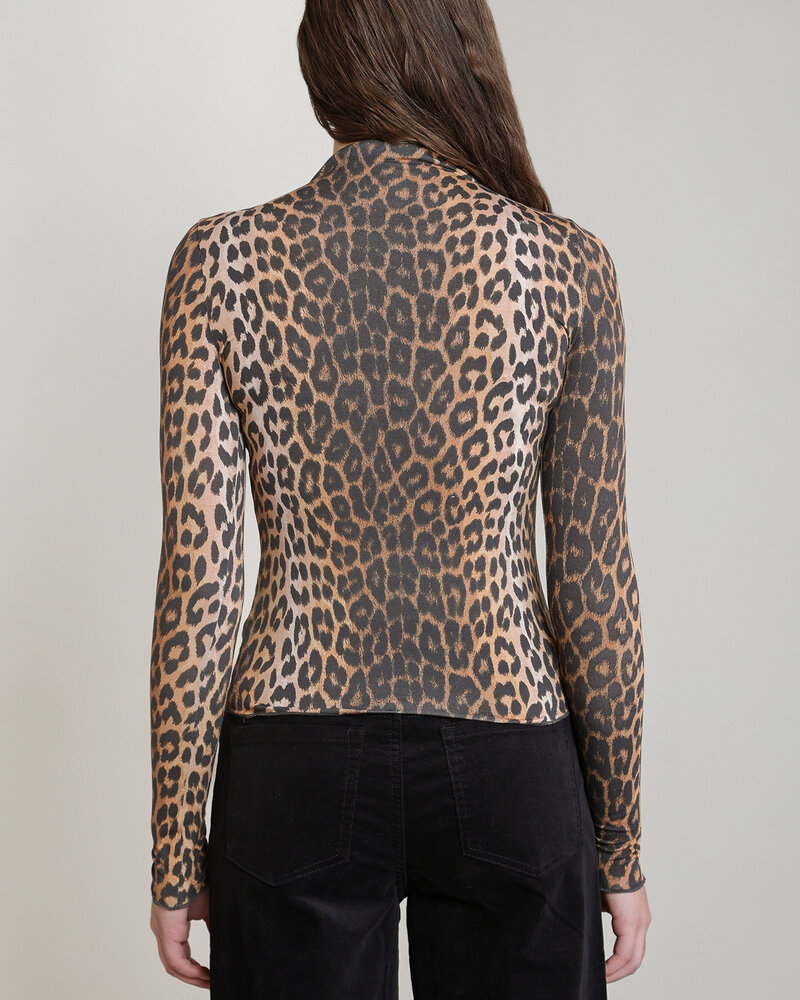 Kennie Mock Neck Top | Leopard
