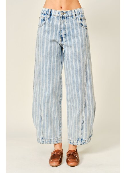 Striped Denim Washed Jean